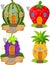 Cartoon variety of home fruit
