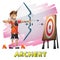 Cartoon vector archery sport with separated layers for game and animation