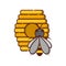 Cartoon vector beekeeping icon isolated on background