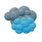 Cartoon vector cloudy overcast weather object