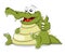 Cartoon vector crocodile with fingers combination