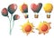 Cartoon vector cute balloons object with separated layers for game art and animation