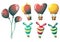 Cartoon vector cute balloons object with separated layers for game art and animation