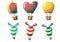 Cartoon vector cute balloons object with separated layers for game art and animation