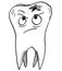 Cartoon Vector of Decayed Carious Tooth