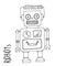 Cartoon vector doodle robot