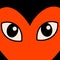 Cartoon vector funny cute Comic characters, heart with eyes.