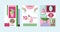 Cartoon vector girlish accessories lipstick icecream kids unicorn rainbow and doghnut illustration wallpaper colorful