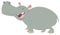 Cartoon vector hippopotamus animal character