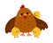 Cartoon vector illustration, Cartoon characters chicken and small chicks