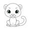 Cartoon vector illustration of cute panther coloring page