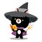 Cartoon vector illustration, Cute wizard cat with magic wand