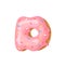 Cartoon vector illustration Donut Letters D. Hand drawn font with sweet bun. Actual Creative art bake alphabet