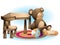 Cartoon vector illustration interior kid toys object