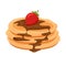 Cartoon vector illustration isolated object delicious flour food dessert pancake with chocolate strawberry