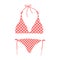 Cartoon vector illustration isolated object summer swimming suit pink bikini with cute round white dot