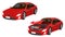 Cartoon vector or illustration isomatic. Status of the red sport car from normal car to the car was slightly damaged.Web