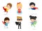 Cartoon vector illustration of Kid Superheroes wearing comics costumes,Kids With Superhero Costumes set, kids in Superhero costume