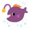 Cartoon vector illustration for kids, sea animal cute Monkfish