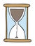 Cartoon vector illustration of newly started sand watch