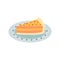 Cartoon vector illustration of plate with piece of pie