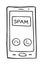 Cartoon vector illustration of spam call on smartphone