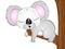 Cartoon Vector Koala Bear Sleeping.