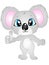 Cartoon Vector Koala Bear Standing