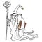 Cartoon Vector Medieval Fantasy Wizard Sorcerer or Royal Adviser