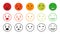 Cartoon vector scale emoji set isolated on white