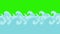 Cartoon Vector Sea Waves on a Green Screen
