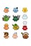 Cartoon vector sprites icons character for games.