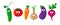 Cartoon vector vegetables kawaii. Stylized character emoticons. Funny illustration