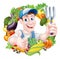 Cartoon Vegetable Gardener