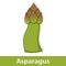Cartoon Vegetable - Green Asparagus