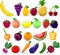 Cartoon vegetables and fruits,vector