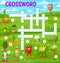 Cartoon vegetables on yoga, crossword puzzle game