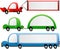 Cartoon vehicles banner set