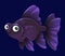 Cartoon veiltail telescope aquarium fish character