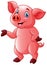 Cartoon very cute piggy illustration vector