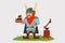 Cartoon viking with beer mug in hand