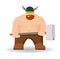 Cartoon viking with hammer