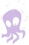 Cartoon violet cute alien monster vector icon