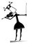 Cartoon violinist woman illustration isolated