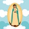 Cartoon of the virgin of guadalupe