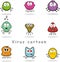 cartoon virus and bacteria characters with different shapes and interchangeable expressions