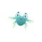 Cartoon virus cell vector icon cute green bacteria