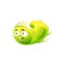 Cartoon virus cell vector icon green bacteria germ