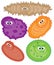 Cartoon virus character illustration on white background. Cute fly germ virus infection and funny micro bacteria character