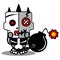 Cartoon voodoo bone doll mascot boom